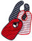 wellyou – Baby Lätzchen aus 100% Baumwolle mit Druckknöpfen – 3er Set Babylätzchen größenverstellbar & waschmaschinengeeignet – Made in EU (gestreift in blau/weiss/rot | 23,5cm x 23,5 cm)