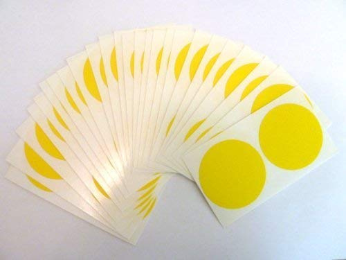 Minilabel Klebeetiketten / Klebepunkte aus Kunststoff / Vinyl, rund, selbstklebend, 50 mm Durchmesser, Gelb, 40 Stück