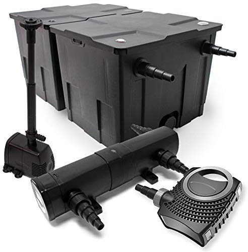 Set: Bio dammfilter 60 000 l 24 W UVC dammklarare 80 W pump hoppbrunnspump