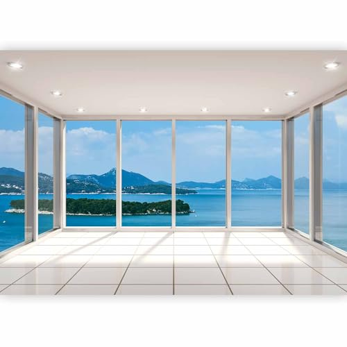 murando - Carta da Parati Moderna per Soggiorno, Isola, 400x280 cm | Fotomurali in TNT, Decorazione da Muro XXL, Carte da Parati Moderne, Marittimo, Produzione Europea