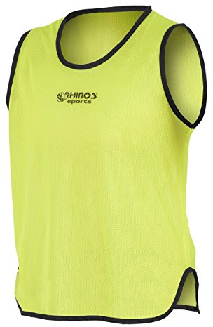 RHINOS sports Premium Trainingsleibchen | Größe XL | Gelb | Markierungshemd für Sport, Fußball, Handball | Für Erwachsene