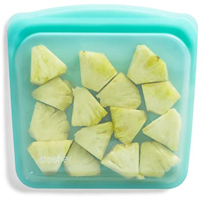 Stasher Premium Silikonbeutel, wiederverwendbar für Lebensmittel und Sandwiches, Aqua, langlebig, backofen-, spülmaschinen- und gefriersicher, umweltfreundlich, Lunch-Tasche, auslaufsicher, 828 ml.
