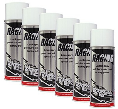 6X KWASNY 288 004 Auto-K Racing Lackspray Weiß Glanz 400ml