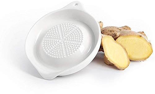 Zonster 1PC Porcelana Rallador De La Placa para Ginger, Blanco, 4 Pulgadas, Ajo Y Cebolla
