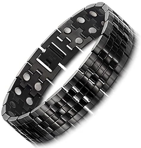 RainSo Herren-Magnetarmband, reines Titanmaterial, verstellbar, zur Linderung von Arthritis-Schmerzen, geeignet für Fitness-Männer und Vätergeschenke