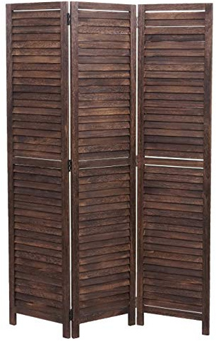 Mendler Paravent HWC-C30 170x120cm - braun | Raumteiler, Trennwand, Sichtschutz, Shabby-Look, Vintage