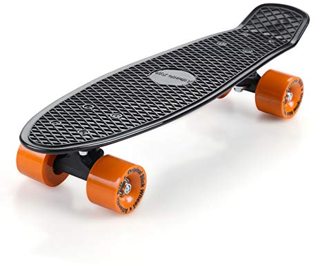 Monzana® Skateboard 22 Zoll ABEC 7 Kugellager Pennyboard Longboard Retro Design Erwachsene Kinder Jugendliche Mini Cruiser 100kg Belastbar