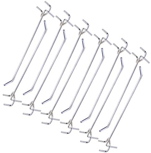 Cabilock Crochets pour Panneaux Perforés à Trois Fourches 50 Pièces Fer | Argenté, 5, 91 Pouces de Long et Entraxe 0, 98 Pouce, Lot Classique pour Panneaux Perforés