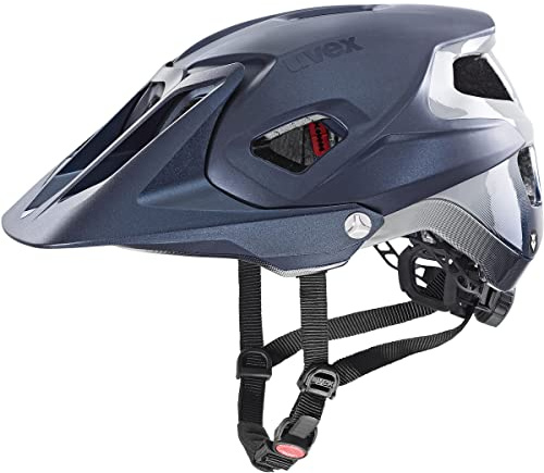 uvex quatro integrale Tocsen - extrem leichter MTB-Helm für Damen und Herren - inkl. Tocsen-Sturzsensor - verstellbarer Schirm - deep space sand matt - 56-61 cm