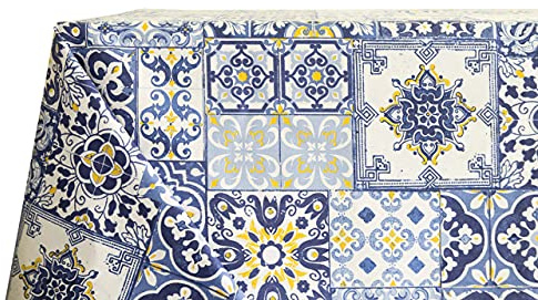 BIANCHERIAWEB Amalfi Tischdecke für Küche und Wohnzimmer, hergestellt in Italien, 100% Baumwolle, 140 x 140 cm