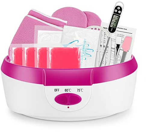 Paraffinbäder Wachsbad für Hände und Füße, Forever Speed Paraffin Wachsbad für Hände und Füße Gerät 265W, Elektrisches Wachsbad mit Paraffinwachs Set Rosa