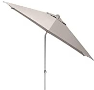 KETTLER EASY PUSH Stockschirm Ø 300 cm – manuell neigungsverstellbarer Sonnenschirm aus Aluminium & Polyester – Mittelmastschirm mit UPF 50+ für optimalen Sonnenschutz – silber/taupe