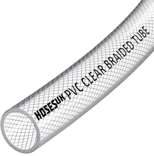 AP Automotive - Tubo in PVC trasparente intrecciato rinforzato da 16 mm (5/8), flessibile, per aria, acqua, olio, gas, alimenti, 3 metri