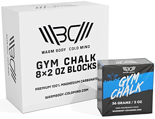 WARM BODY COLD MIND Kreideblock (56g) für Weightlifting - Magnesium in Block für Crossfit, Gewichtheben - Gym Fitness Kalk - Gymnastik Magnesium Kreide - Sport Chalk