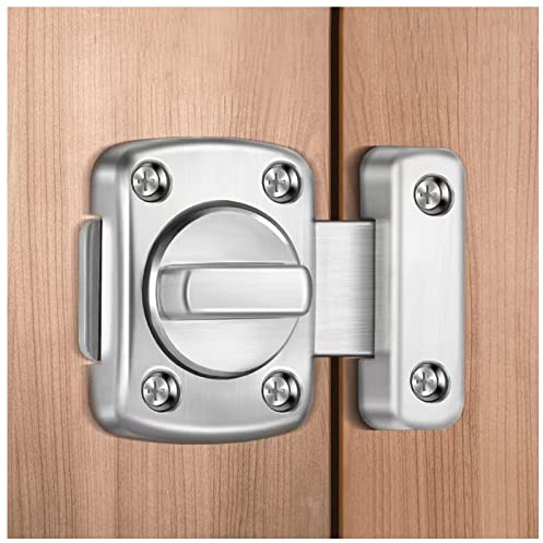 Night Latch Two-Way Swivel Security Door Lock - Solid Swivel Door Lock for Single-Sided Indoor and Outdoor Use, Bathroom and Window Security Latch