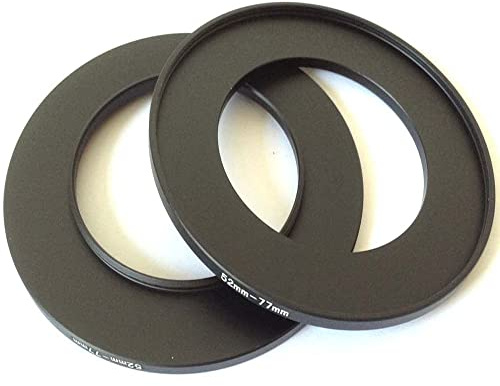2x Metal 52mm To 77mm Step Up Rings D-SLR Video Camera Lens Connect Size 52-77mm Filter Aperture Connecting Adapter Circle Screws Photo Picture View Fix-ed Connector Photograph Parts Accessories
