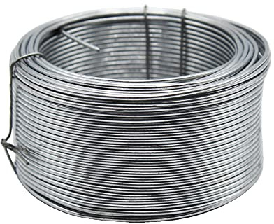 The Mesh Company Galvanised Wire & Green PVC Thick Garden Wire Tensioning Line Wire | Quality European Stock (1.6mm Galv 500g Coil 30 Metres)