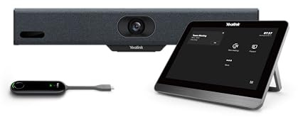 Yealink Video Collaboration Bar A10-025 – Video Bar A10 + Presentation Pod + Touch Panel, 4K Kamera,120° Weitwinkel, Auto-Framing, AI Noise Cancelling, 8 MEMS Mikrofone, Plug-and-Play, MS Teams & Zoom