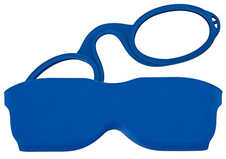 MMOWW Lesebrille mit Universal Kompaktetui für Damen und Herren, Ultraleichtes Mini Nose Clip leichte Brillen Rutschfest Lesehilfe (Blau, +3.0)