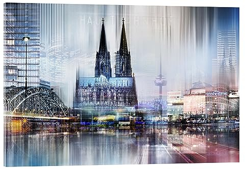 Posterlounge Kölner Skyline, abstrakt Acrylglasbild von Städtecollagen 30 x 20 cm Wandbilder Wanddeko