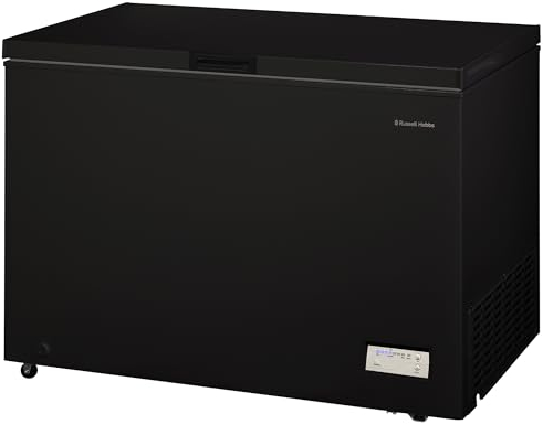 Russell Hobbs Free Standing Chest Freezer, 300 Litres, Low Noise, Garage Safe, Counterbalance Lid, Front Drain Hole, 1.8m Cord, Castor Wheels, 5 Year Registered Guarantee Black, RH300CF201B