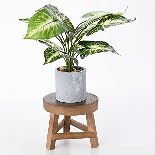 MSUIINT Petit Tabouret en Bois pour Plantes, Pot de Fleurs Rond en Bois, Présentoir pour Plantes, Présentoir en Pot, Support de Table pour Plantes, pour Intérieur, Extérieur, Maison, Patio,(#1)