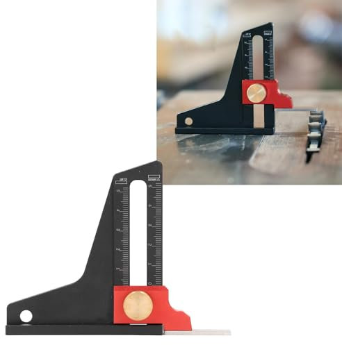 Tiefe Höhe Sägelehre Tischsäge Tiefe-Höhe Messgerät Aluminiumlegierung Höhenmesser, Messinstrument, Holzbearbeitungswerkzeug für Tischler Holzbearbeitung Messung