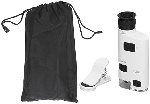 Microscopio LED Para Teléfono Móvil, Microscopio Para Teléfono Móvil Con Iluminación LED, Tipo De Clip Universal, Microscopio De Bolsillo Con Zoom Iluminado De 300x-350x Desmontable Con Bolsa Para La