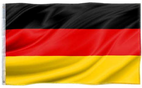 Murago - Deutschland Fahne ca. 150x90cm mit Metallösen - deutsche große Flagge 90 x 150 cm wetterfest Fanartikel Polyester