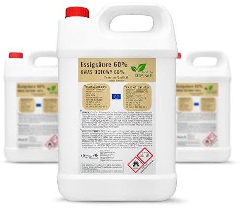 3 x 5 l ättiksyra 60 % premiumkvalitet ättika essens (15 l)