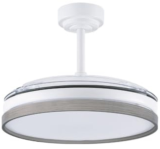 wonderlamp - Ventilador de techo LED aspas plegables Tamero Ceniza 72W con Modo luz de noche y CCT 3000-4000-6000K