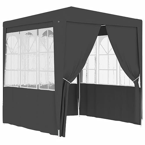 Mengtu Mobili Gazebo Professionale con Pareti 2,5x2,5 m Antracite 90 g/m², Gazebo da Giardino, Gazebo Ombrellone da Giardino Spiaggia Pesca Esterno Antivento per Arredo GiardinoAmbienti Decor Casa