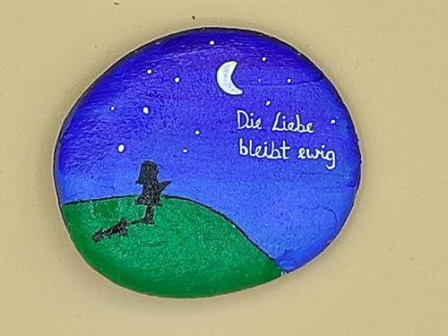 Trauerstein bemalt mit Spruch individuell bemalter Stein als Trauergeschenk persönlicher Gedenkstein mit Spruch Grabdeko personalisierbar