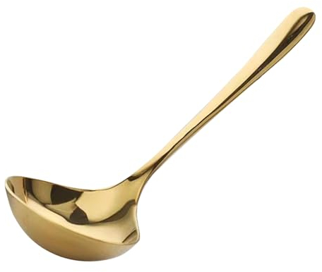 Mestolo per Zuppa in Acciaio Inossidabile con Manico Lungo per Schiumare Liquidi e Grassi 8 Pollici Cucchiaio Schiumarola per Cucina Domestica, Campeggio, Ufficio