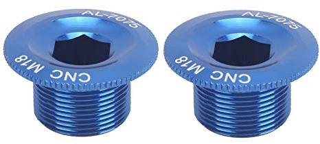 2Pcs Bike Kurbelarm Schrauben Aluminiumlegierung Fahrrad Kurbelarm Bolzen, Mountainbike Pedal Kappen Schraube für Prowheel Hollow Integrated Kurbelgarnitur (M18 blau)