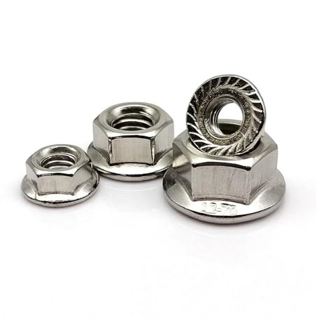 Flanschmutter, Klemmmutter, 2/5/10/25 Stück M3 M4 M5 M6 M8 M10 M12 6923 Edelstahl Sechskant Sechskantkopf gezackte Spinlock Flansch Kontermutter(2pcs M12)