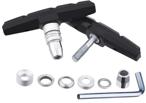 VODAFQS 2 Paar Bremsschuhe für V-Brake, Bremsbeläge-Set mit Muttern und Unterlegscheiben, Fahrrad-Rennrad-Bremsbeläge, 70-mm-Bremsblock-Beläge mit L-Schlüssel für Rennrad, Mountainbike
