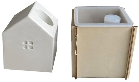 Silikonform für Kerzenhalter in Hausform für Kerzenhalter, Schreibtisch, Ornament, Heimdekoration, Kerzenständer