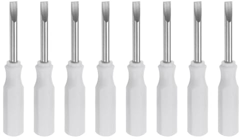 QUARKZMAN 8pz Cacciavite a Taglio Sl2.5 Mini 2.5mm Testa Piatto Bianco | Magnetica, 45mm Lunghezza, per Riparazioni di Piccoli Elettrodomestici