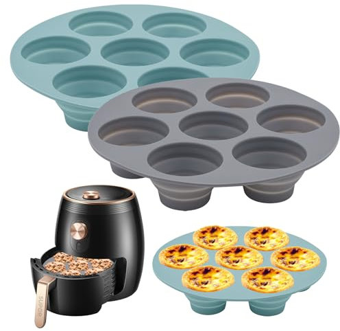 liuer Molde para Magdalenas,2 Plegable Molde de Silicona para 14 Magdalenas,Bandejas para Hornear Muffin con Recubrimiento Antiadherente,para Muffins,Cupcakes,Elaboración de Pudding