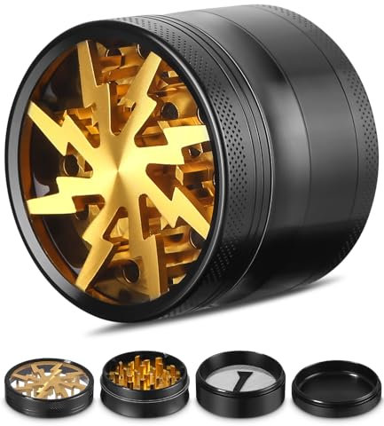 Soulpala Grinder, Gewürzmühle, 63 mm, 4-teilig, Metallmühle, vielseitige tragbare Gewürzmühle, Pfeffermühle für getrocknete Gewürze,