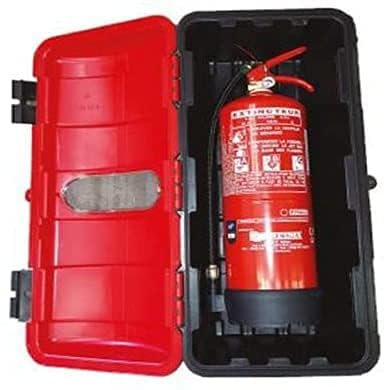FERRETELIX® ABC Estintore a polvere ad alta efficienza 6 kg con staffa di montaggio + Armadio in PVC per estintore da 6 kg ABC per esterno