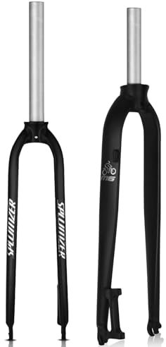 Wkantlaes Forcella MTB con Freno A Disco in Lega di Alluminio Rigida da 1-1/8 Tubo Dritto Senza Filettatura Forcella Anteriore per Bici da Montagna Superleggera Ghiaia Strada,Nero,27.5 Inches
