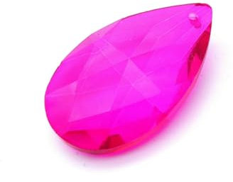 Birnenförmige Kristallperle, Mandel-Kronleuchter-Glasanhänger, 16/22/28/38 mm, Ohrring, Halskette, DIY-Zubehör, Engelsträne, A033 Fuchsia, 22 mm, 50 Stück