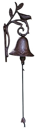 VICASKY Vintage Metall Türklingel Mit Vogeldesign Zum Aufhängen Für Gartenhaus Terrasse Und Haustür Rustikale Wandklingel Aus Gusseisen Mit Detailreichem Vintage Charme