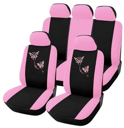 FLPLZKMNZK Car Seat Protector Elastic Car Seat Cover Four-season Butterfly Embroidery Women's Auto Interior Decoration Seat Protectors(3)