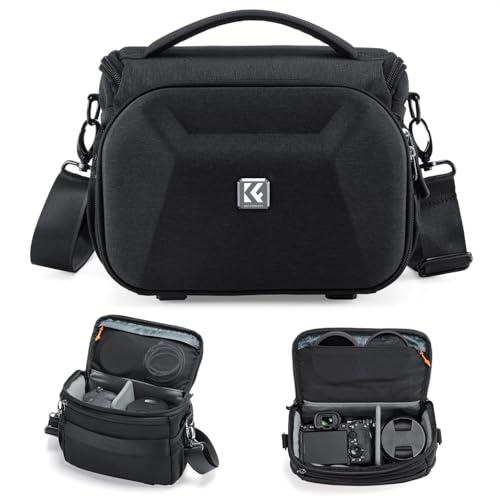 K&F CONCEPT Camera Bag for DSLR/SLR Photography Everyday Use, Small Camera Backpack, Camera Shoulder Bag with Tripod Holder (M)