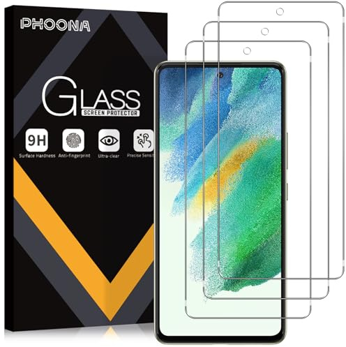 Phoona 3 Stück Panzer Schutz Glas für Samsung Galaxy S21 FE 5G, Ultra-klar 9H Härte, 0.33mm HD Displayschutzfolie, Full Screen Stoßfest Frei von Kratzern für Samsung S21 FE 5G Schutzfolie