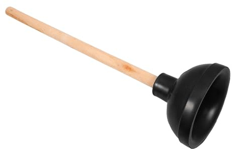 ARTIBETTER Holzstiel Pömpel aus Gummi für Toilette und Küche Starker Abflussreiniger Langlebiges Haushaltsbad werkzeug Chemiefrei Leicht zu Reinigen Robust und Formstabil Schwarz