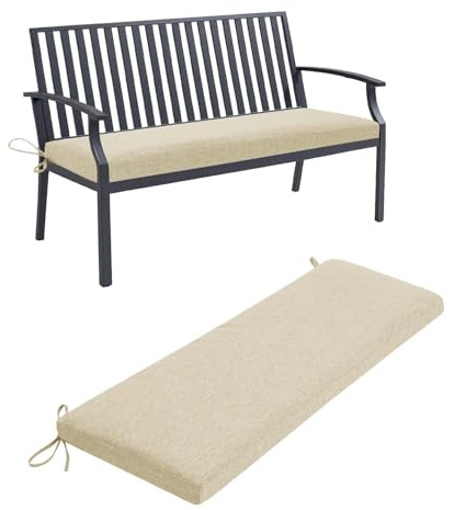 Genérico CojíN Banco 5cm Grueso con Funda ExtraíBle Y Base Antideslizante, Almohadilla De Repuesto CojíN para Interior Exterior Banco De JardíN Ventana Terraza Cojin para Banco,Beige,140x45x5cm